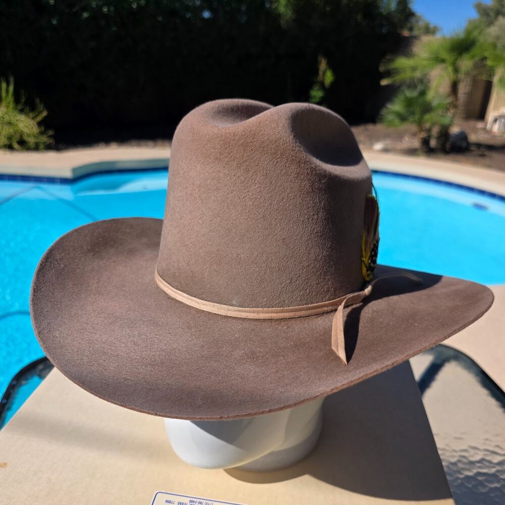 Vintage Stetson 4X Beaver Cowboy Hat Size 7 3/8 Taupe Rancher – USA Made